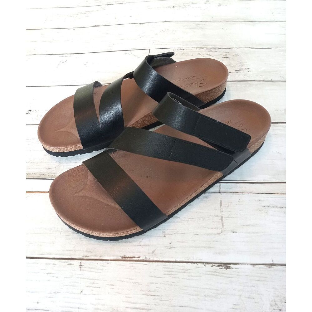 Skechers Size 9 Sandal Arch Comfort Black Adjustable Straps